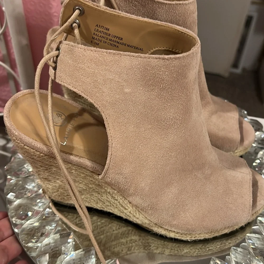 Laurie Felt Leather Upper Peep Toe Shoes 8.5 - Picture 4 of 12